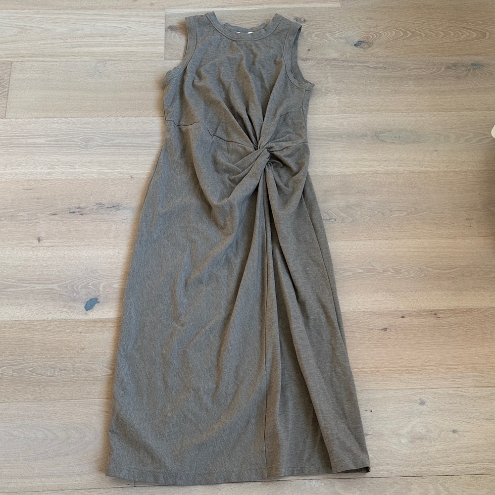 Club Monaco Sleeveless Maxi Dress in Taupe Twist Front - Picture 3 of 9